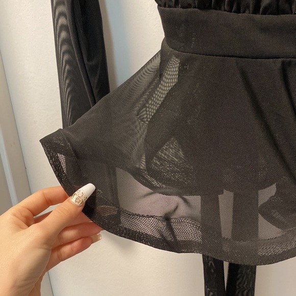 DRESS TOP (BLACK SEMI SHEER) - Picture 5 of 10